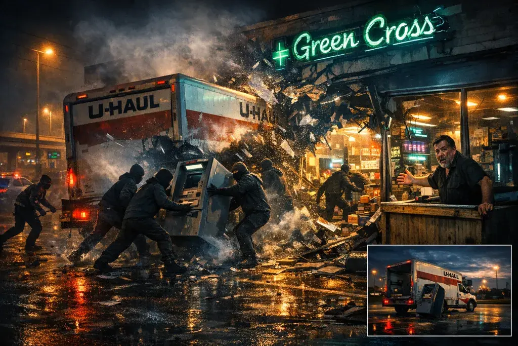 Burglars Ram U-Haul into North Houston Smoke Shop in Coordinated ATM Heist